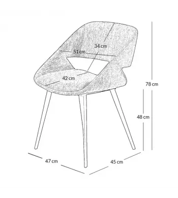 Chaise repas velours côtelé vert foncé - ADA
