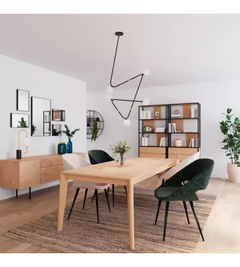 Chaise repas velours côtelé vert foncé - ADA