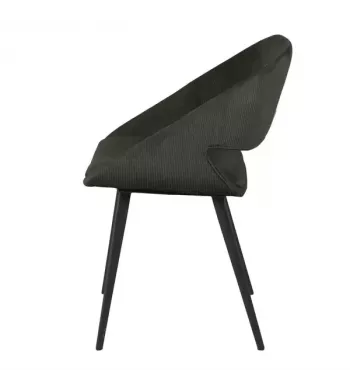 Chaise repas velours côtelé vert foncé - ADA