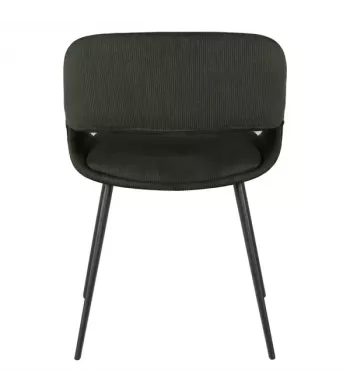 Chaise repas velours côtelé vert foncé - ADA