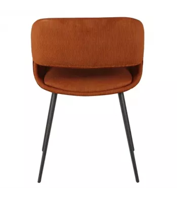 Chaise repas velours côtelé cognac - ADA