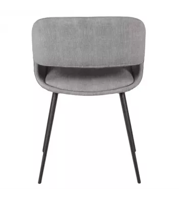 Chaise repas velours côtelé gris clair - ADA