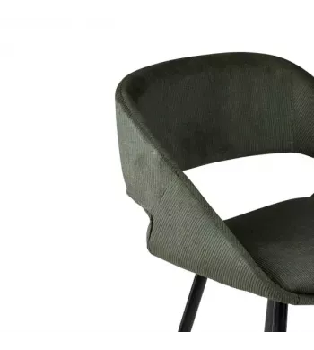 Chaise snack velours côtelé vert foncé - ADA