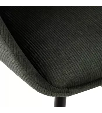 Chaise snack velours côtelé vert foncé - ADA