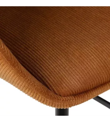 Chaise snack velours côtelé cognac - ADA
