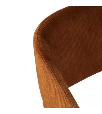 Chaise snack velours côtelé cognac - ADA