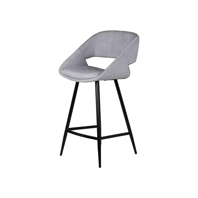 Chaise snack velours côtelé gris clair - ADA