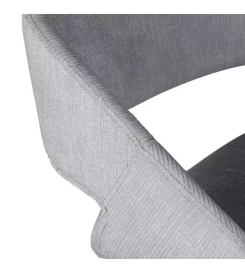Chaise snack velours côtelé gris clair - ADA