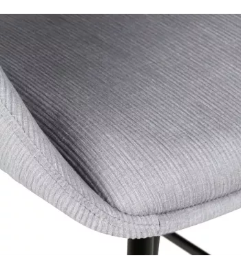 Chaise snack velours côtelé gris clair - ADA