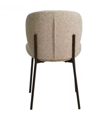 Chaise repas effet laine bouclette sable - ALBA