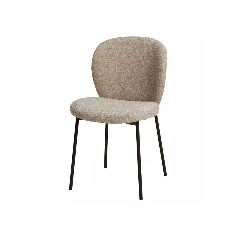 Chaise repas effet laine bouclette sable - ALBA