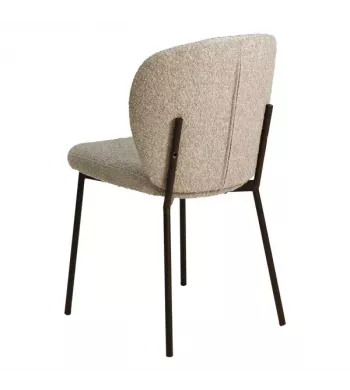 Chaise repas effet laine bouclette sable - ALBA