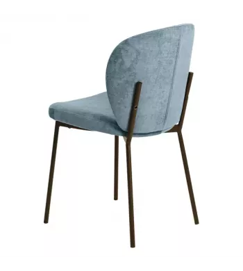 Chaise repas tissu bleu foncé - ALBA