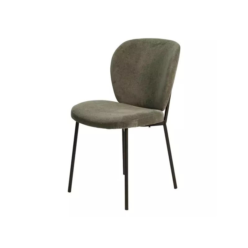 Chaise repas tissu vert foncé - ALBA