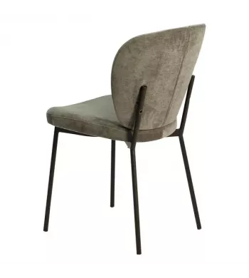 Chaise repas tissu vert foncé - ALBA