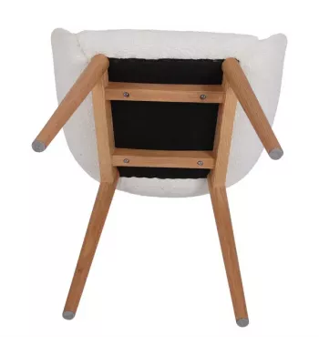 Chaise repas effet laine bouclette blanche - ALTEA