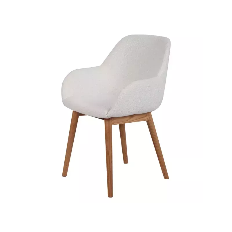 Chaise repas effet laine bouclette blanche - ALTEA