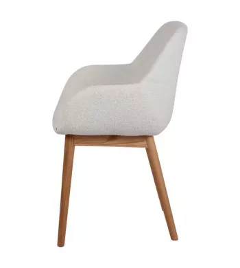 Chaise repas effet laine bouclette blanche - ALTEA