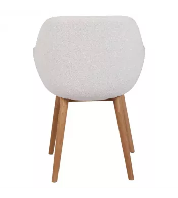 Chaise repas effet laine bouclette blanche - ALTEA