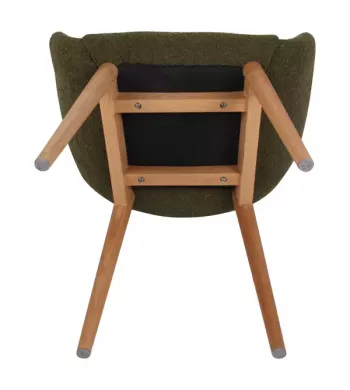 Chaise repas effet laine bouclette kaki - ALTEA