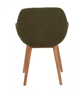 Chaise repas effet laine bouclette kaki - ALTEA