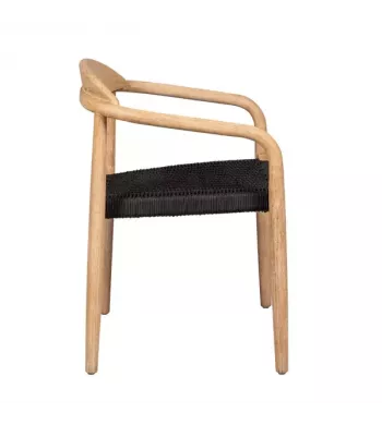 Chaise repas Eucalyptus et corde noire - ANAM