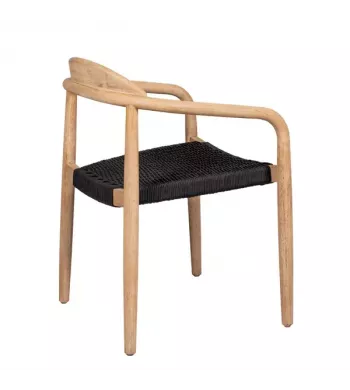 Chaise repas Eucalyptus et corde noire - ANAM