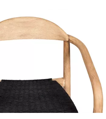 Chaise repas Eucalyptus et corde noire - ANAM