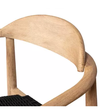 Chaise repas Eucalyptus et corde noire - ANAM