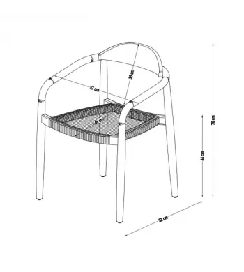 Chaise repas Eucalyptus et corde sable - ANAM