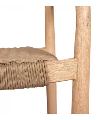 Chaise repas Eucalyptus et corde sable - ANAM