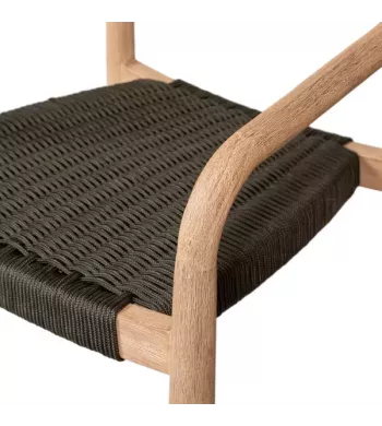 Chaise repas Eucalyptus et corde kaki - ANAM