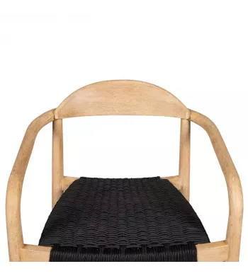 Chaise snack Eucalyptus et corde noire - ANAM