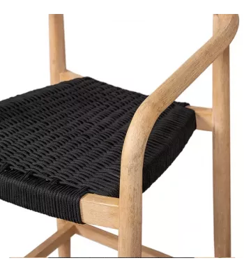 Chaise snack Eucalyptus et corde noire - ANAM