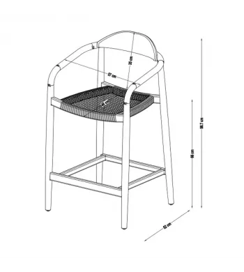 Chaise snack Eucalyptus et corde sable - ANAM