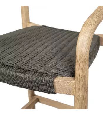 Chaise snack Eucalyptus et corde kaki - ANAM