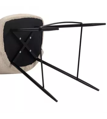 Chaise snack effet laine bouclette sable - ARTIS