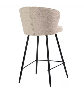 Chaise snack effet laine bouclette sable - ARTIS