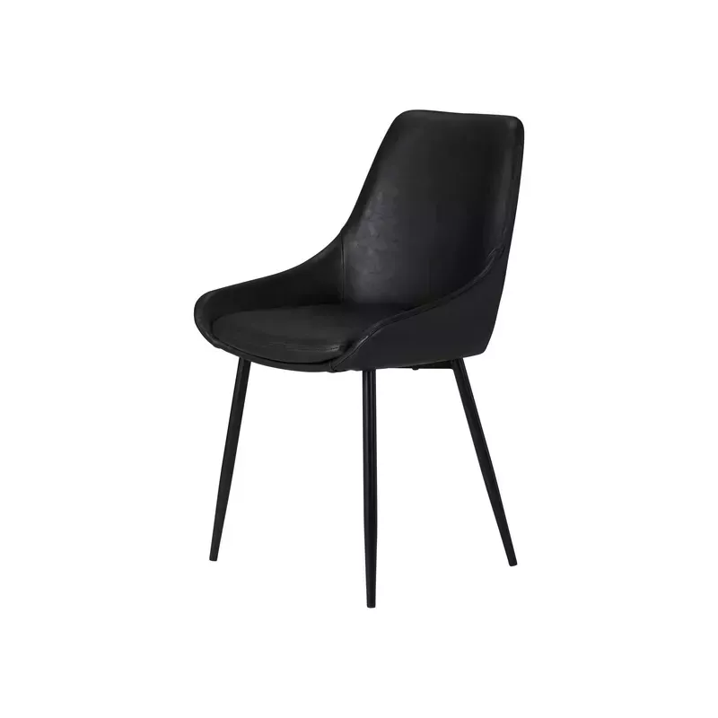 Chaise en PU noir - BARI