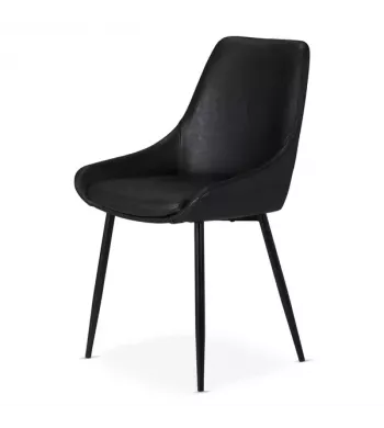Chaise en PU noir - BARI