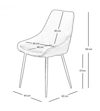 Chaise en velours noire - BARI