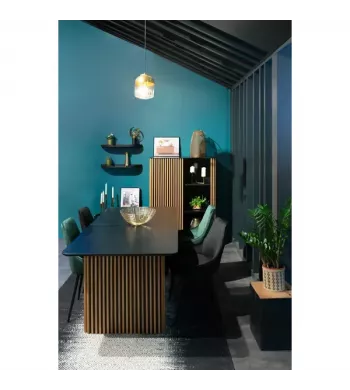 Chaise en velours noire - BARI