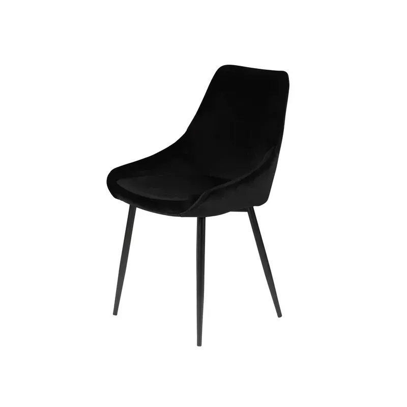 Chaise en velours noire - BARI