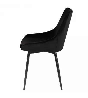 Chaise en velours noire - BARI