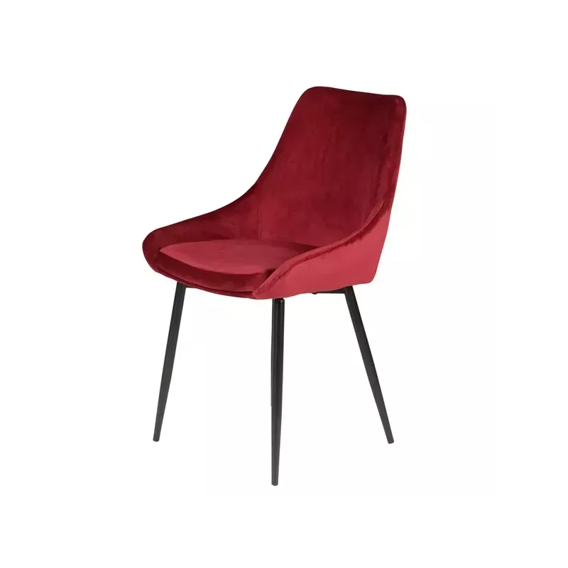 Chaise en velours rouge - BARI