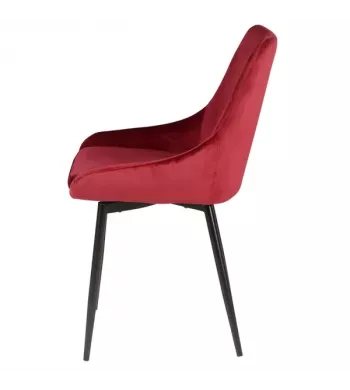 Chaise en velours rouge - BARI