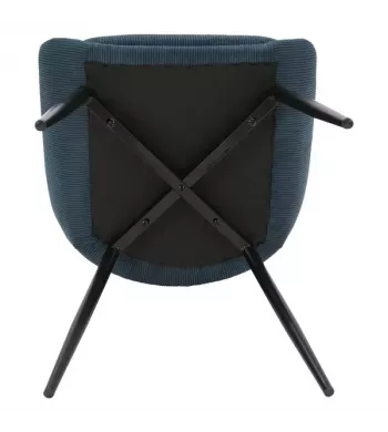 Chaise en velours côtelé bleu figuerolles - BARI