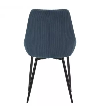 Chaise en velours côtelé bleu figuerolles - BARI