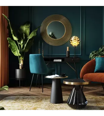 Chaise en velours bleu - BARI