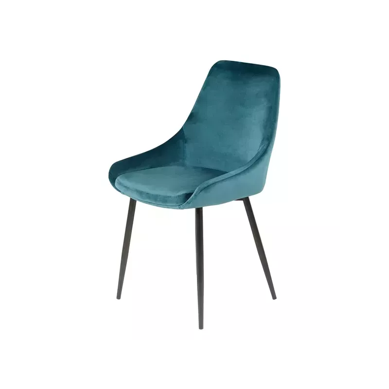Chaise en velours bleu - BARI